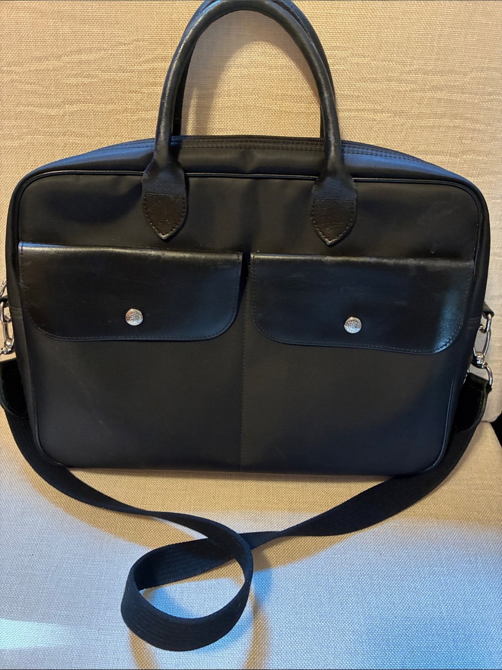 Black Longchamp Briefcase/laptop Shoulder Bag